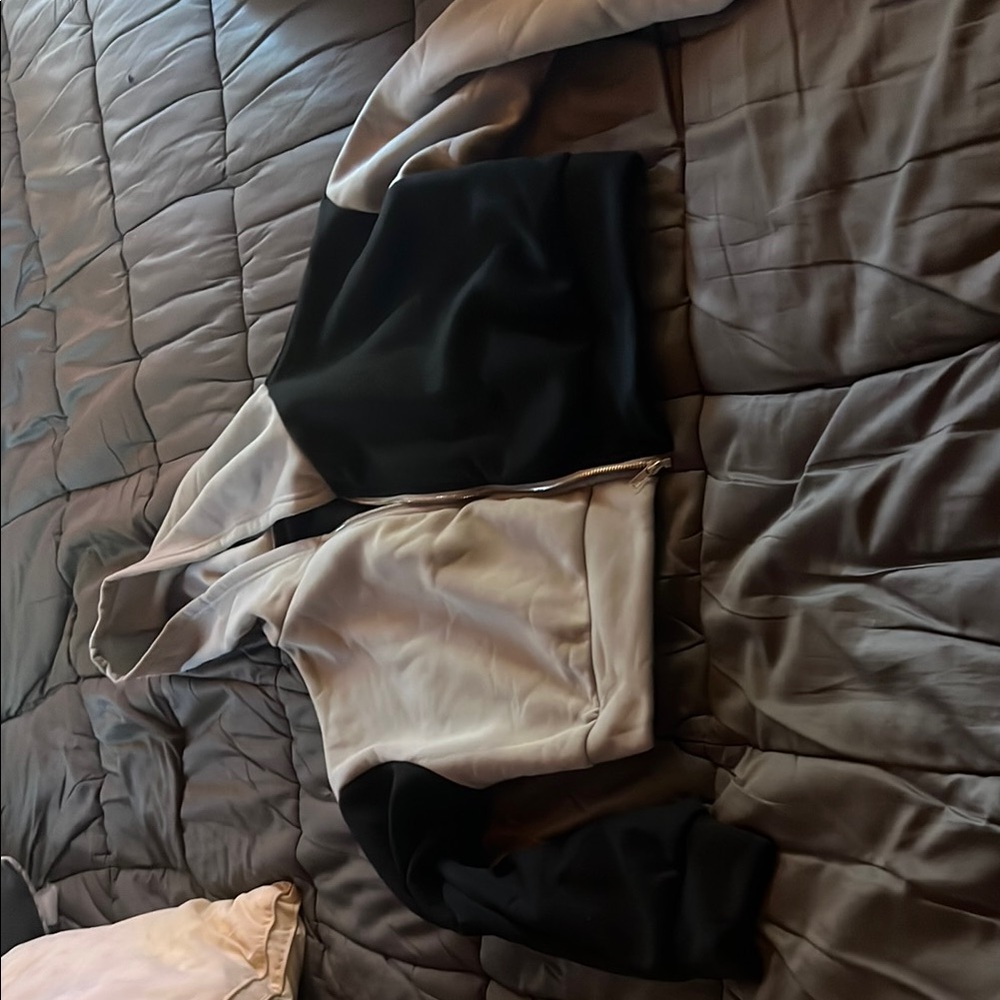Black and Gray Zip-Up Jacket and Pants Set New